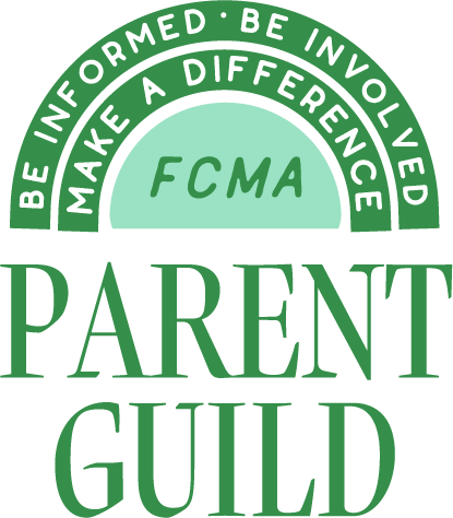 Green logo that says FCMA Parent Guild. Be Informed. Be Involved. Make a Difference.
